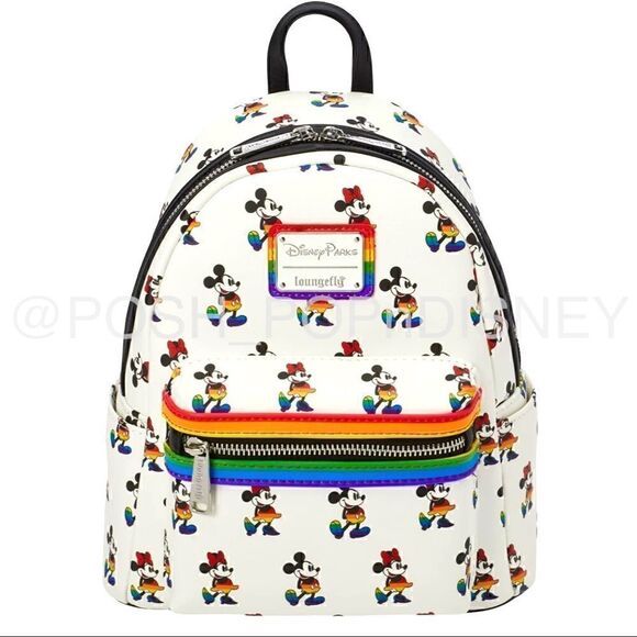 Disney PARKS Mickey & Minnie Mouse Loungefly rainbow Disney Collection RARE - Picture 1 of 3